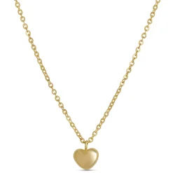 Mini Puff Heart Necklace, 14K Yellow Gold Discount