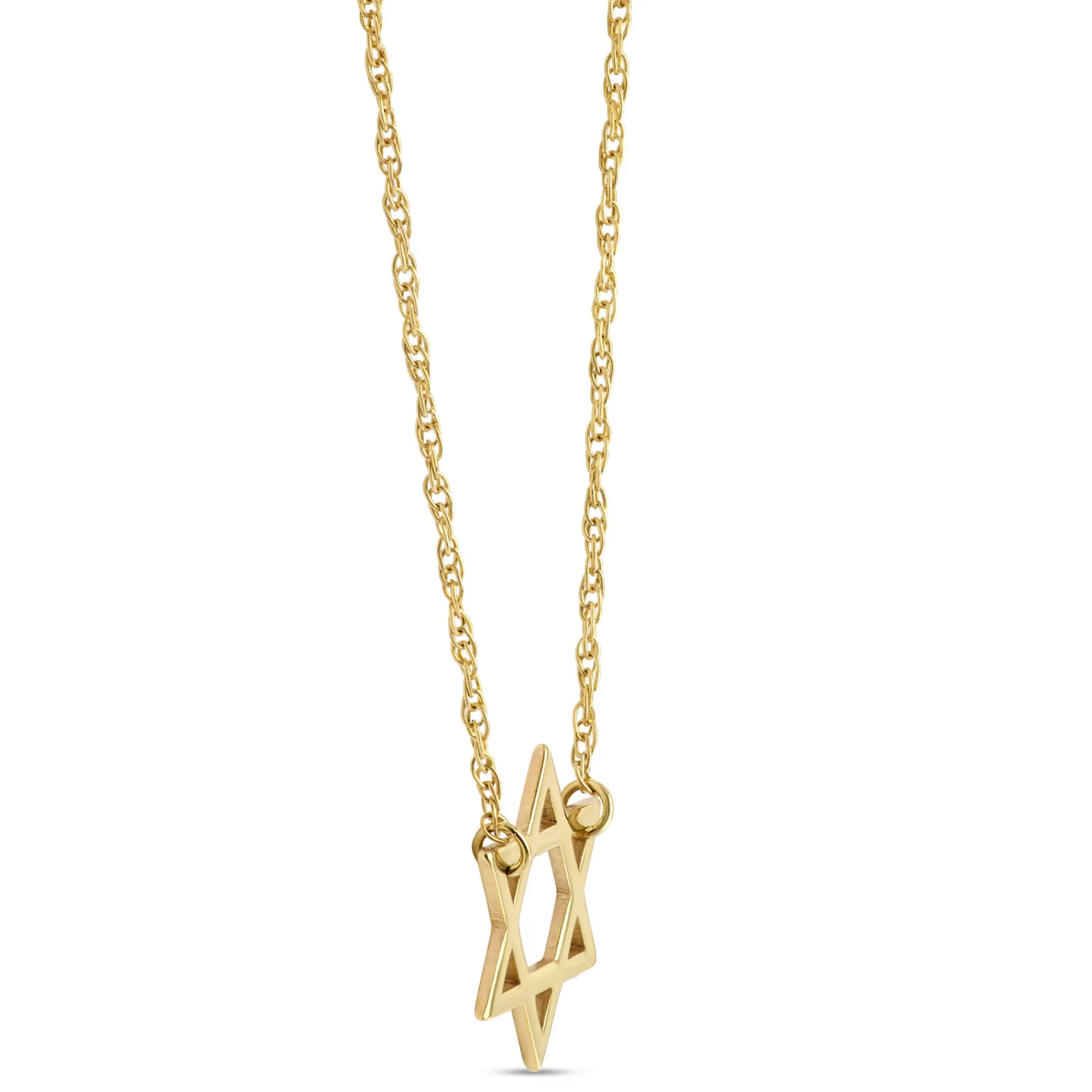 Mini Star of David Necklace, 14K Yellow Gold