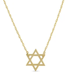Mini Star of David Necklace, 14K Yellow Gold