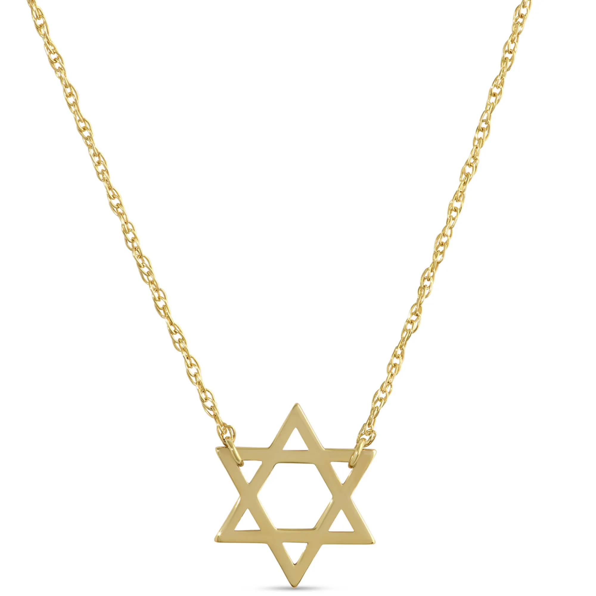 Mini Star of David Necklace, 14K Yellow Gold