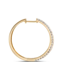 27MM Bold Diamond Hoops, 1 Total Carat Weight, 14K Yellow Gold Online