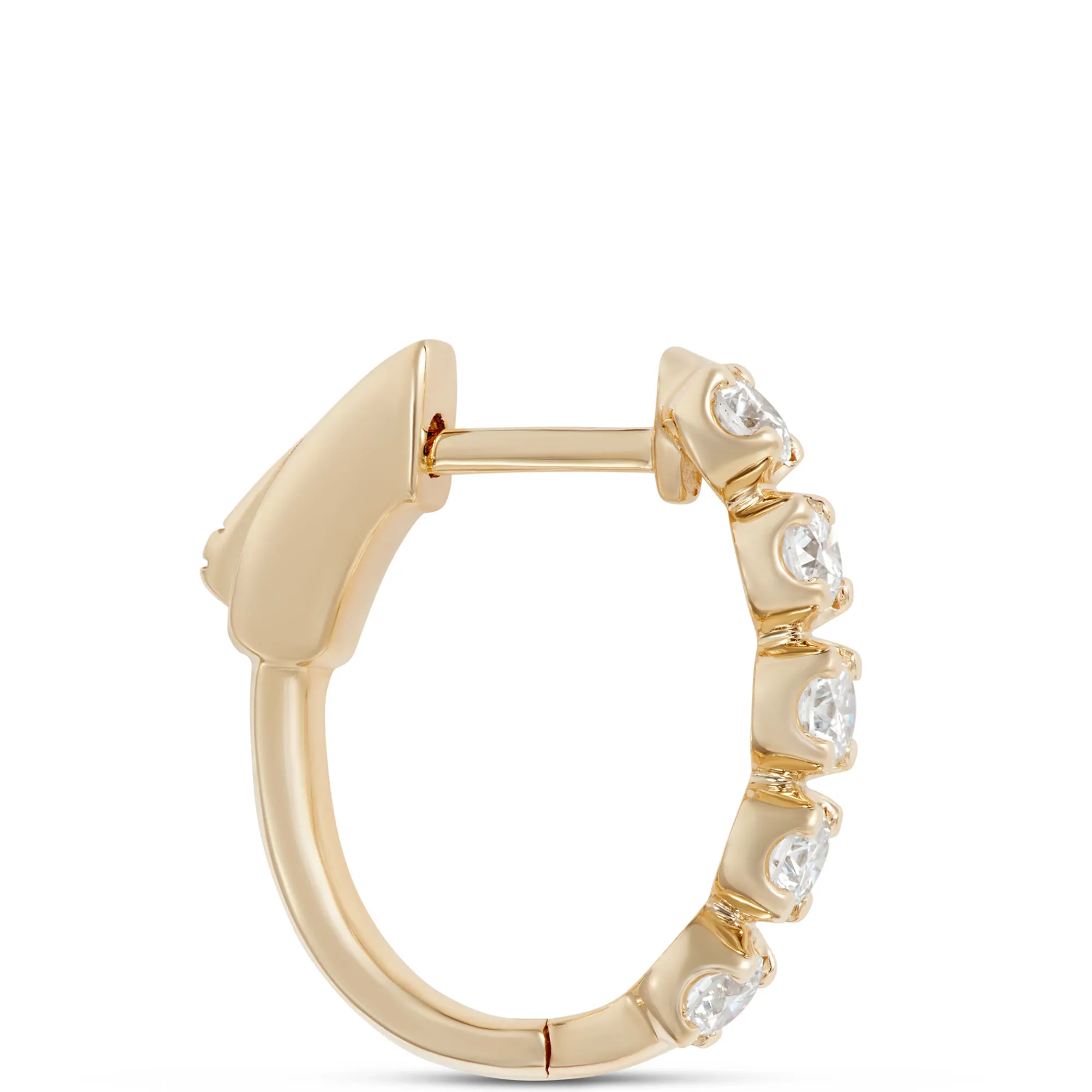 19MM Buttercup Setting Diamond and 14K Yellow Gold Hoops Outlet