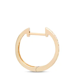 16MM Channel Set Diamond Hoops, 14K Yellow Gold Sale