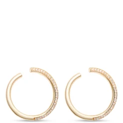 24MM Classic Diamond Hoop Earrings, ⅓ Total Carat Weight, 14K Yellow Gold Discount