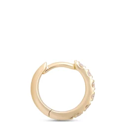 9MM Classic Round Diamond Single Hoop Earring, 14k Yellow Gold Best
