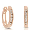12MM Diamond Hoop Earring, 14K Rose Gold, 1/10 ctw. Outlet