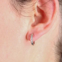 15MM Diamond Hoop Earrings 14K, 1/4 ctw. Sale