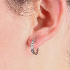 16MM Diamond Hoop Earrings 14K, 1/3 ctw. Clearance