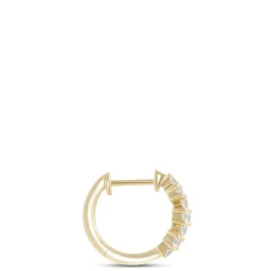 13MM Diamond Hoop Earrings, 14K Yellow Gold Best