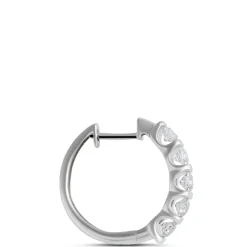 22MM Diamond Hoops, 14K White Gold Clearance