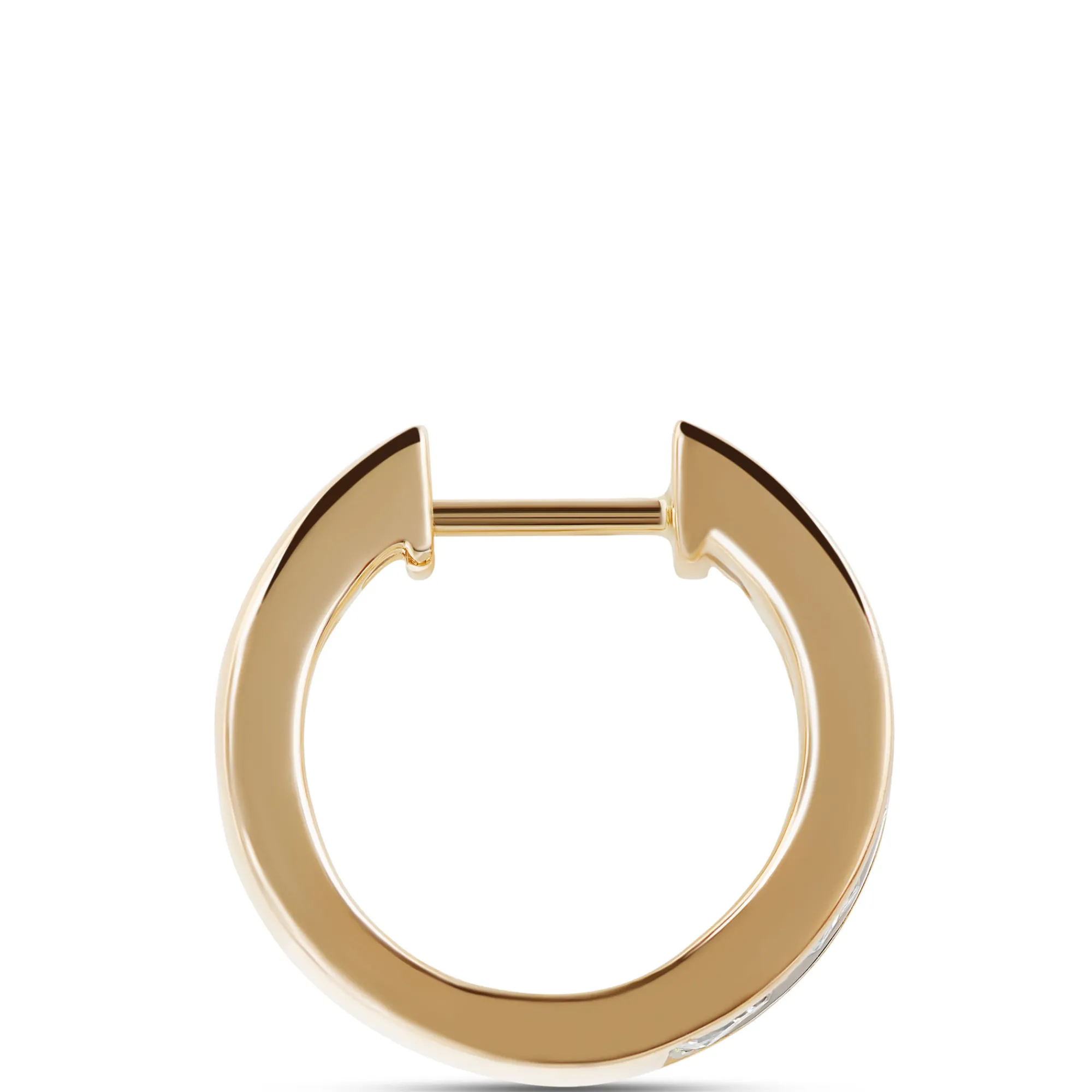 15MM Diamond Hoops, 14K Yellow Gold Hot