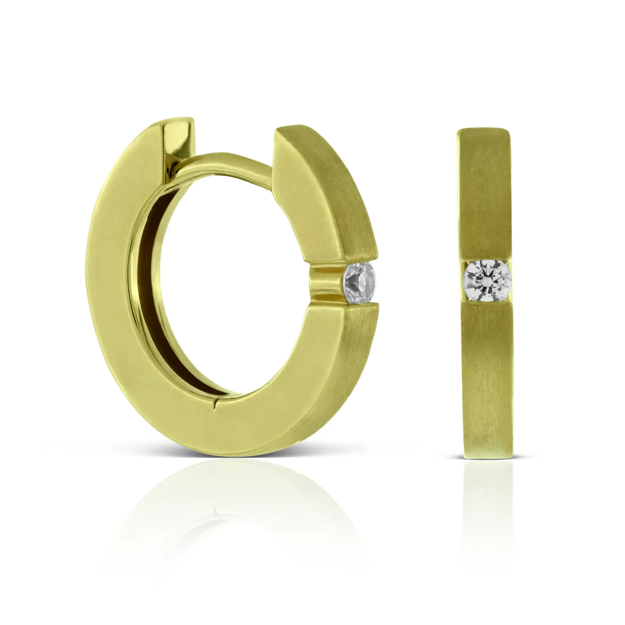 14MM Diamond Huggie Hoop Earrings 14K Online