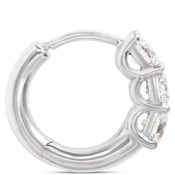 12.5MM Diamond Huggie Hoop Earrings 14K Hot