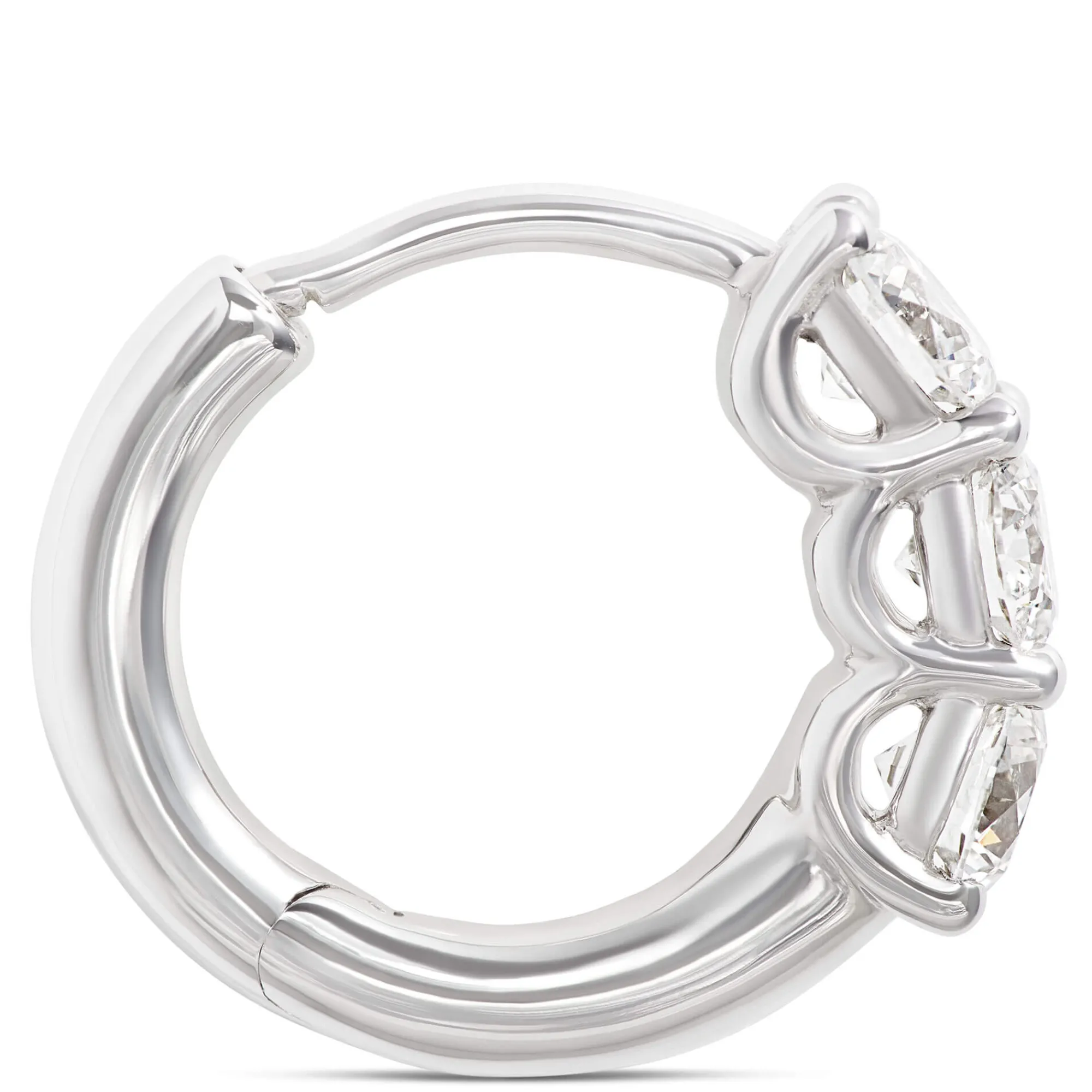 12.5MM Diamond Huggie Hoop Earrings 14K Hot