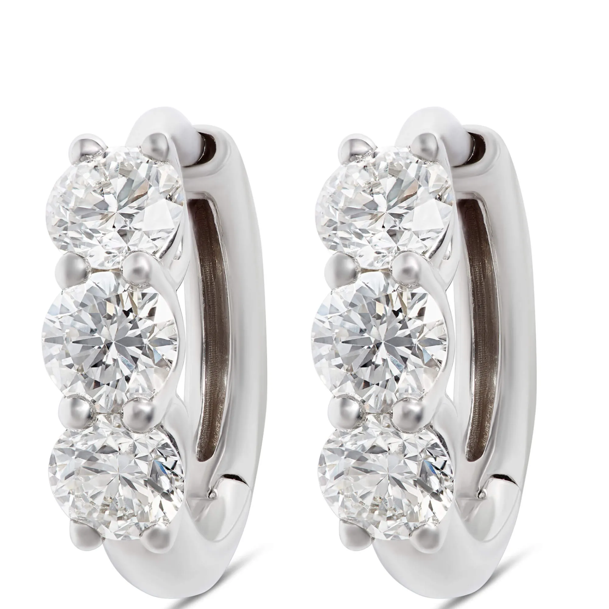 12.5MM Diamond Huggie Hoop Earrings 14K Hot