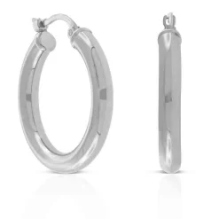 20MM Hoop Earrings, 14K White Gold Online