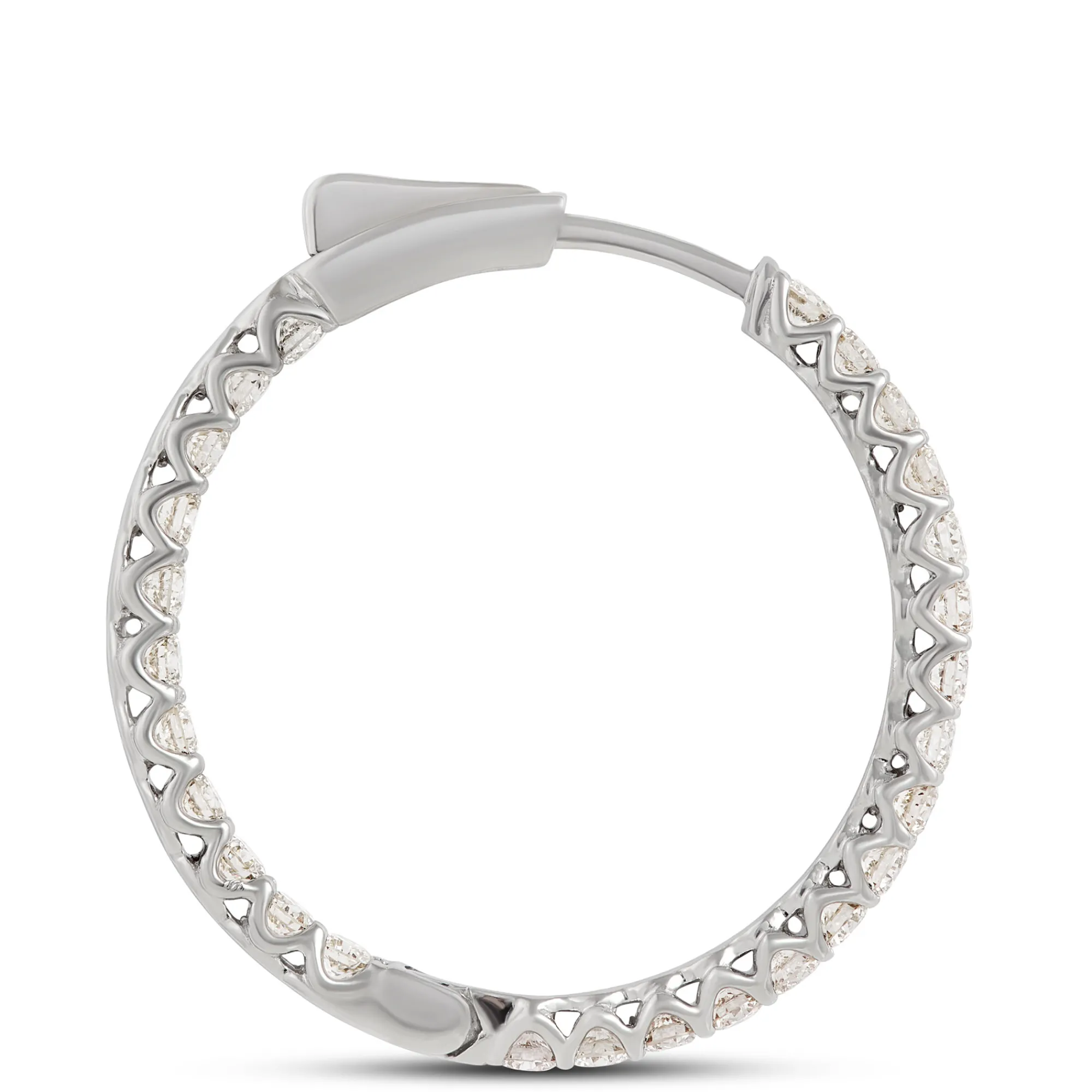 27MM Inside Out Diamond Hoops, 14K White Gold Online