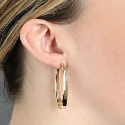 43MM Large Oval Hoop Earrings 14K Clearance