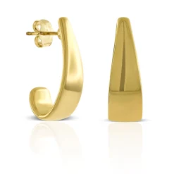 20MM Medium "J" Hoop Earrings 14K Discount