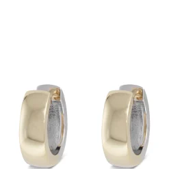 12MM Mixed Metal Hinge Hoop Earrings, 14k Mixed Gold Outlet