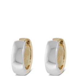 12MM Mixed Metal Hinge Hoop Earrings, 14k Mixed Gold Outlet