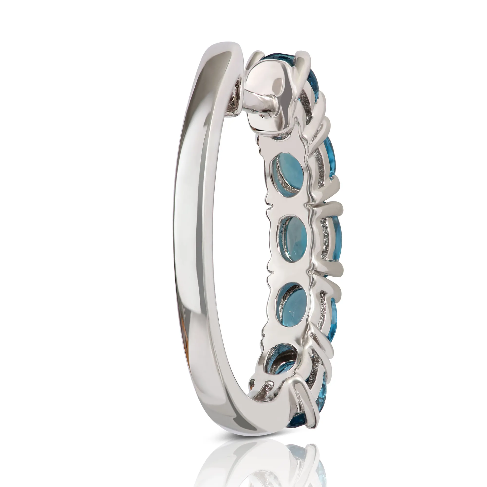 12.7MM Oval Blue Topaz Hoop Earrings 14K Best