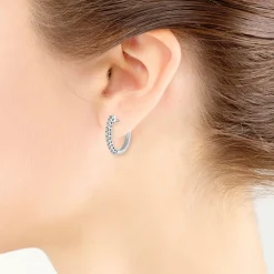 17MM Oval Diamond Hoop Earrings 14K, 1/3 ctw. Hot