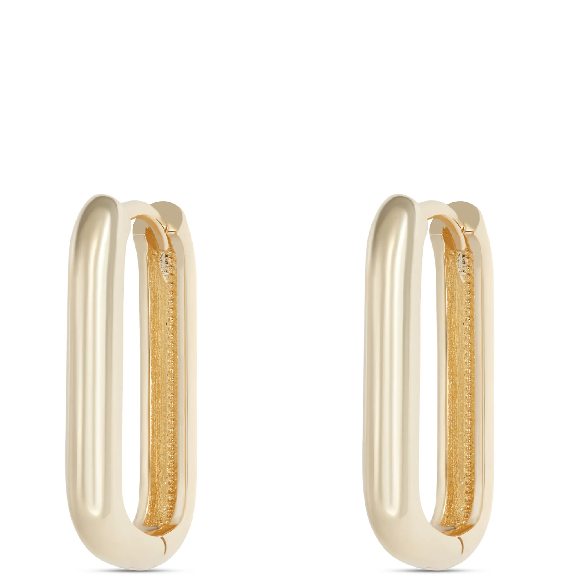20MM Polished Oblong Hoops, 14k Yellow Gold Sale