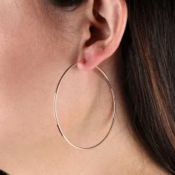 60MM Rose Gold Endless Hoop Earrings 14K Discount