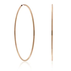 60MM Rose Gold Endless Hoop Earrings 14K Discount