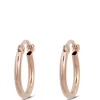12MM Rose Gold Hoop Earrings 14K Discount
