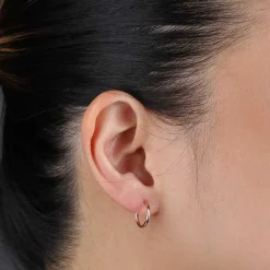12MM Rose Gold Hoop Earrings 14K Discount