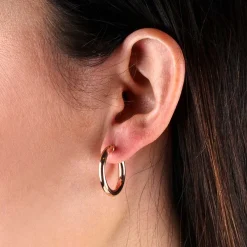 20MM Rose Gold Hoop Earrings 14K Hot