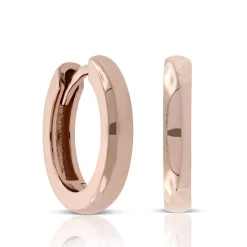 14MM Rose Gold Huggie Hoop Earrings 14K Clearance