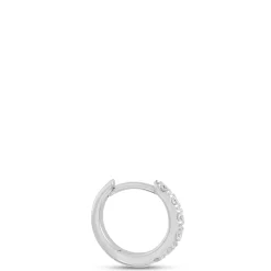 9MM Single Diamond Hoop Earring, 14K White Gold Hot