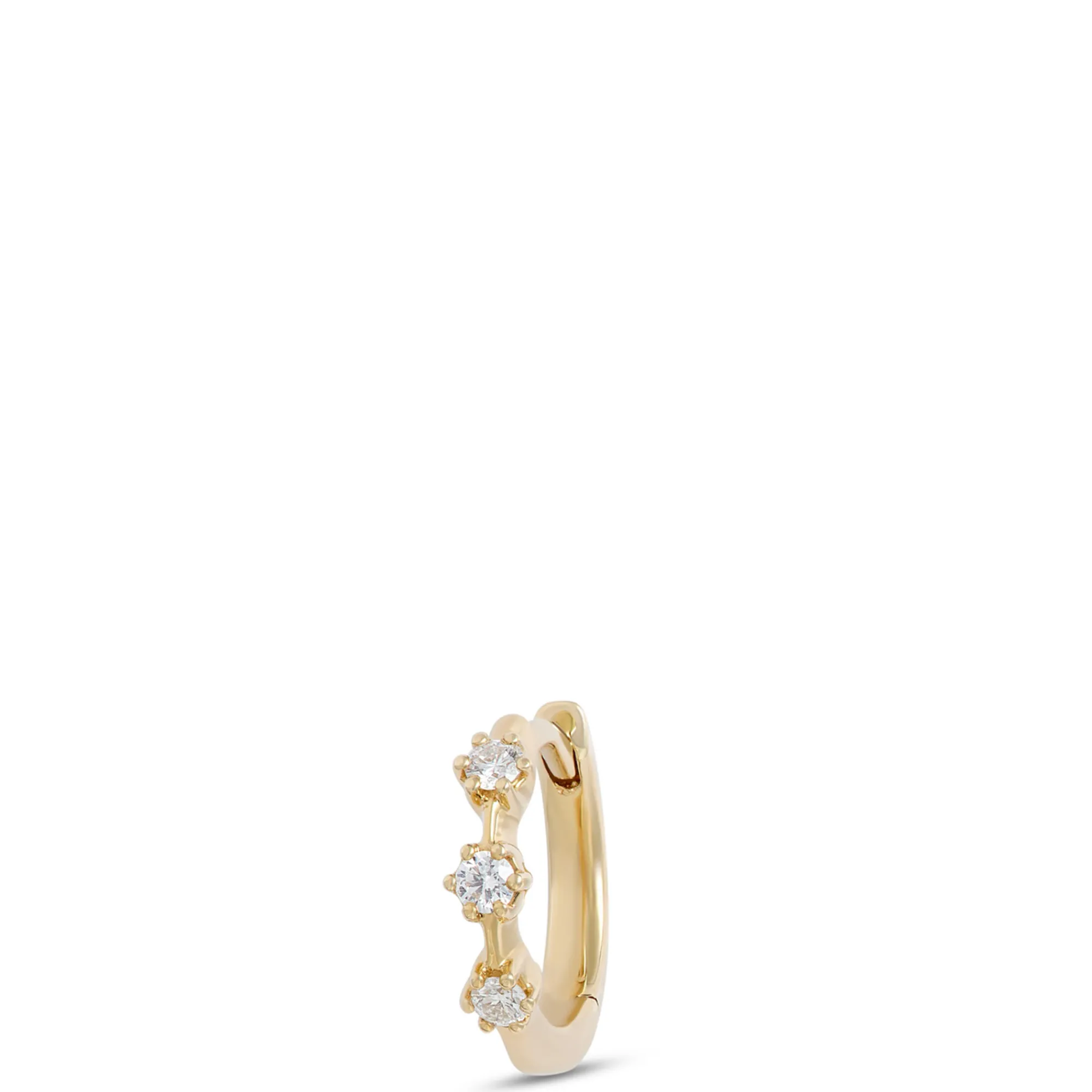 10MM Single Diamond Hoop Earring, 14K Yellow Gold Discount