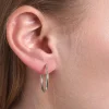 25MM Smooth Hoop Earrings 14K New
