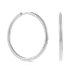 25MM Smooth Hoop Earrings 14K New