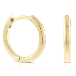 12MM Smooth Huggie Hoop Earrings, 14K Yellow Gold Discount