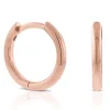 12MM Smooth Huggie Hoop Earrings, 14K Rose Gold Discount