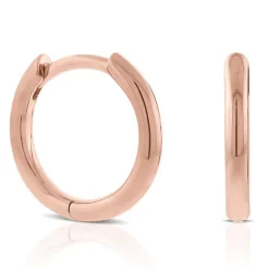 12MM Smooth Huggie Hoop Earrings, 14K Rose Gold Discount