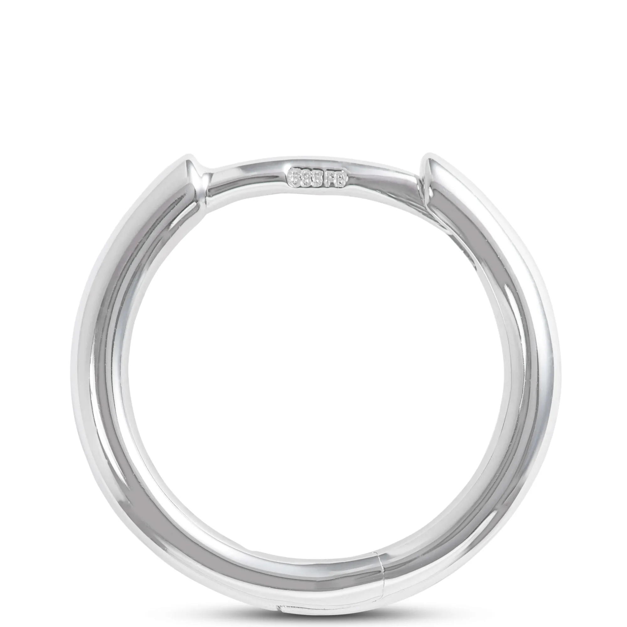 12MM Smooth Huggie Hoop Earrings, 14K White Gold Discount