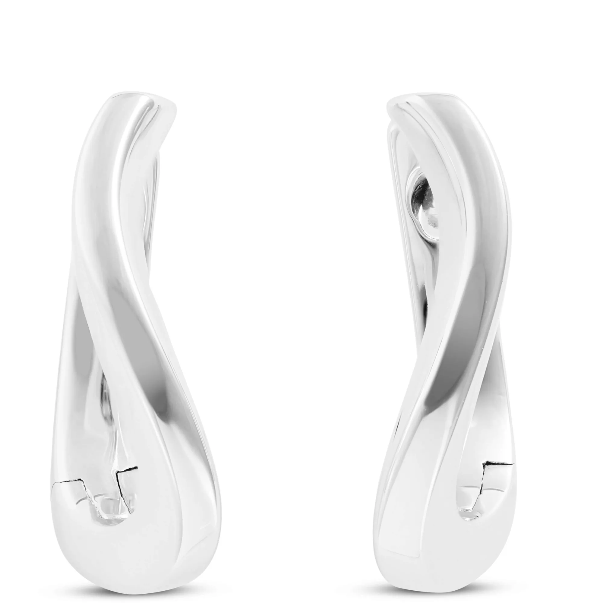 18MM Twisted Hoop Earrings in Sterling Silver New