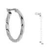 18MM Twisted Hoop Earrings, 14K White Gold Outlet