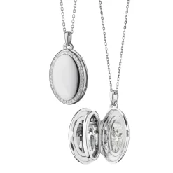 Monica Rich Kosann "Midi" Sapphire Locket in Sterling Silver Hot