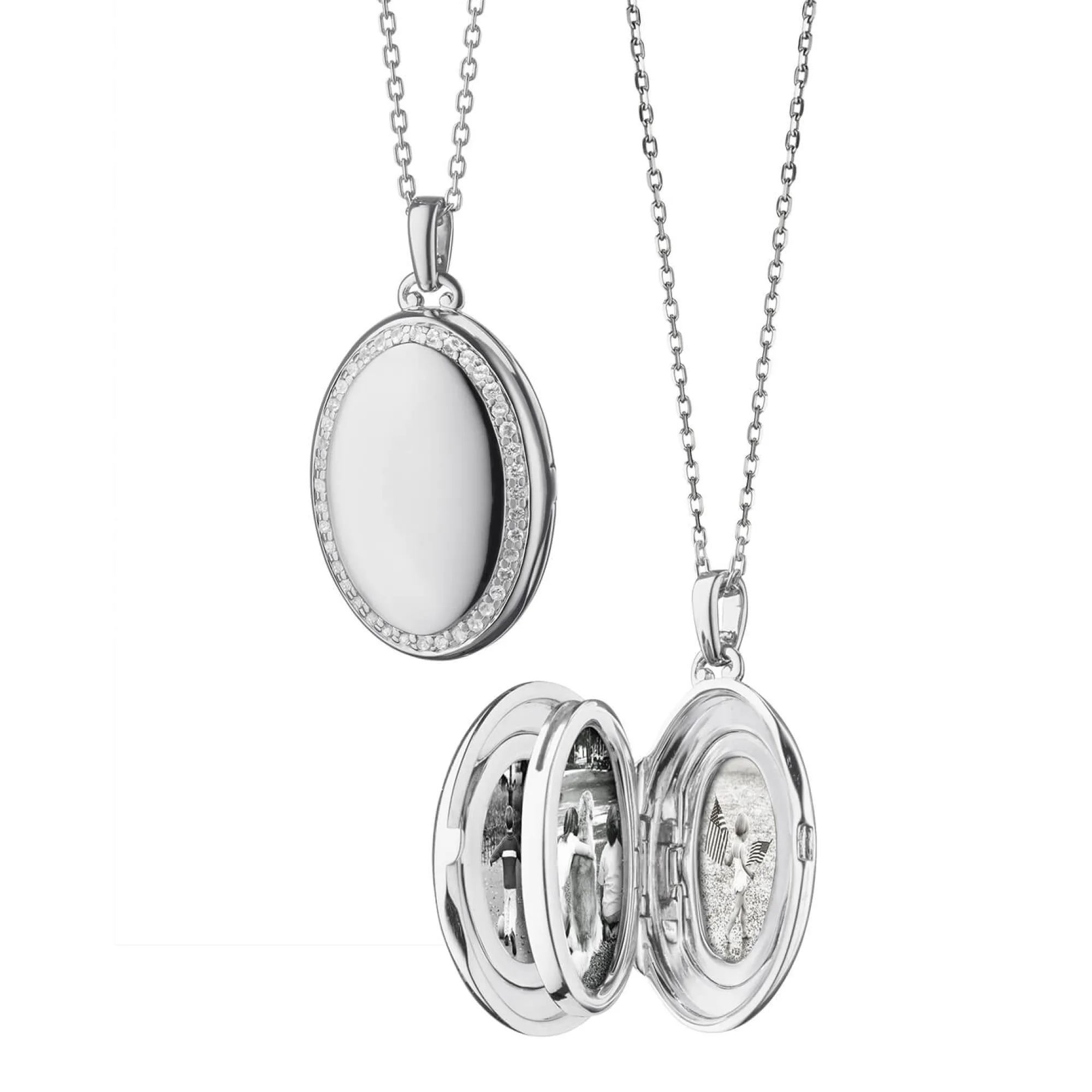 Monica Rich Kosann "Midi" Sapphire Locket in Sterling Silver Hot