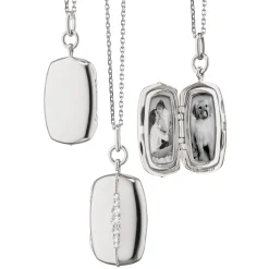 Monica Rich Kosann Slim Rectangle "Kate" Locket Necklace, Sterling Silver Clearance