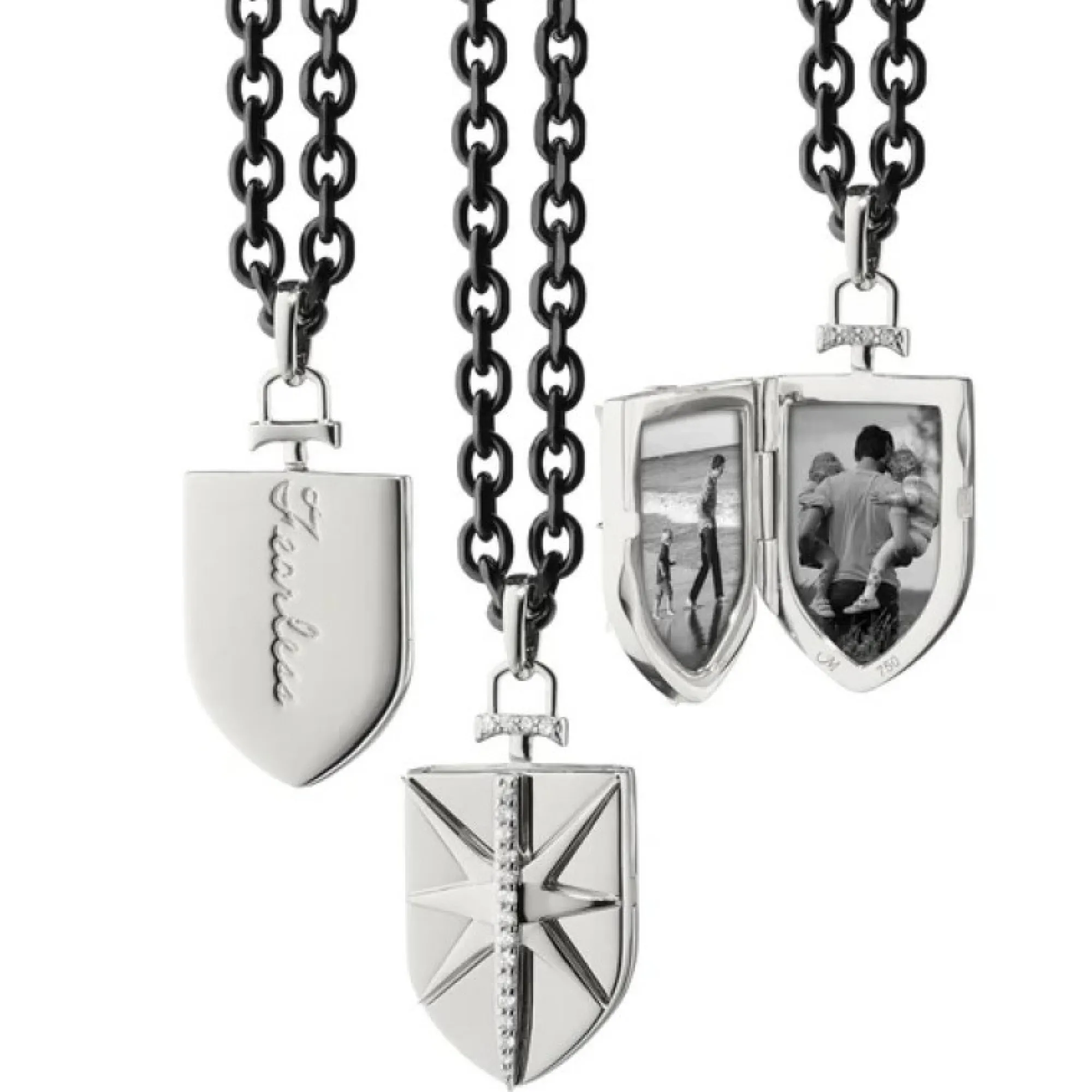 Monica Rich Kosann Sterling Silver Fearless Shield Locket Clearance