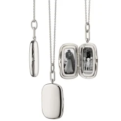 Monica Rich Kosann 20" The "Jane" Locket Necklace, Sterling Silver New
