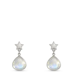 Moonstone Earrings, Sterling Silver